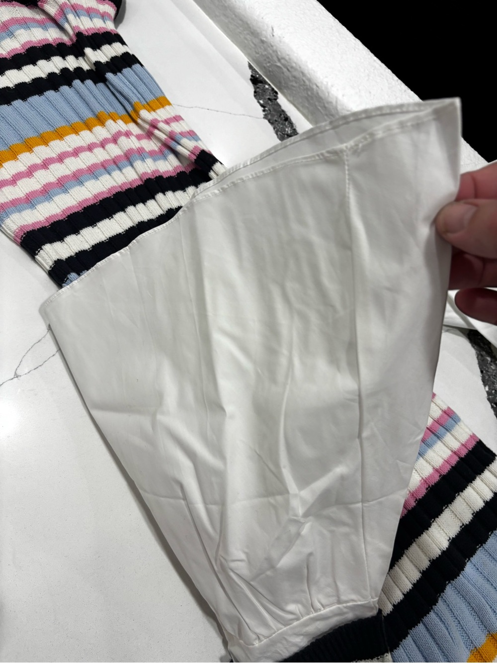 Endless Rose Multicolor Striped Midi Dress with White Bell Sleeves - Picture 9 of 10